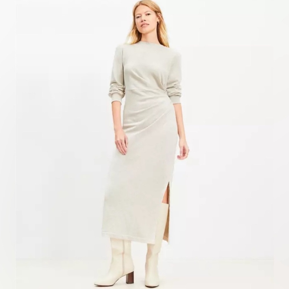 LOFT Cream  Sweatshirt Dress